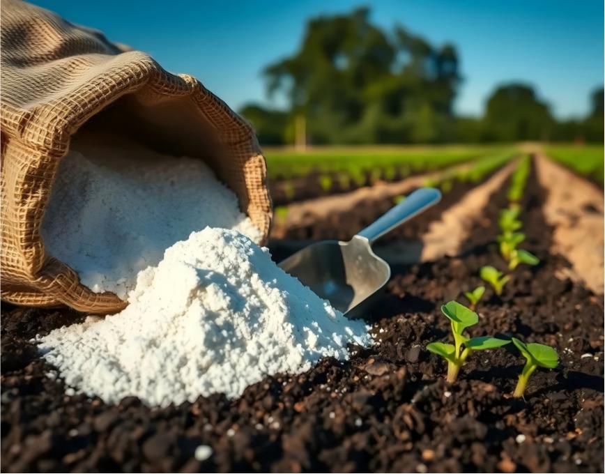 Agricultural lime powder application in soil amendment products