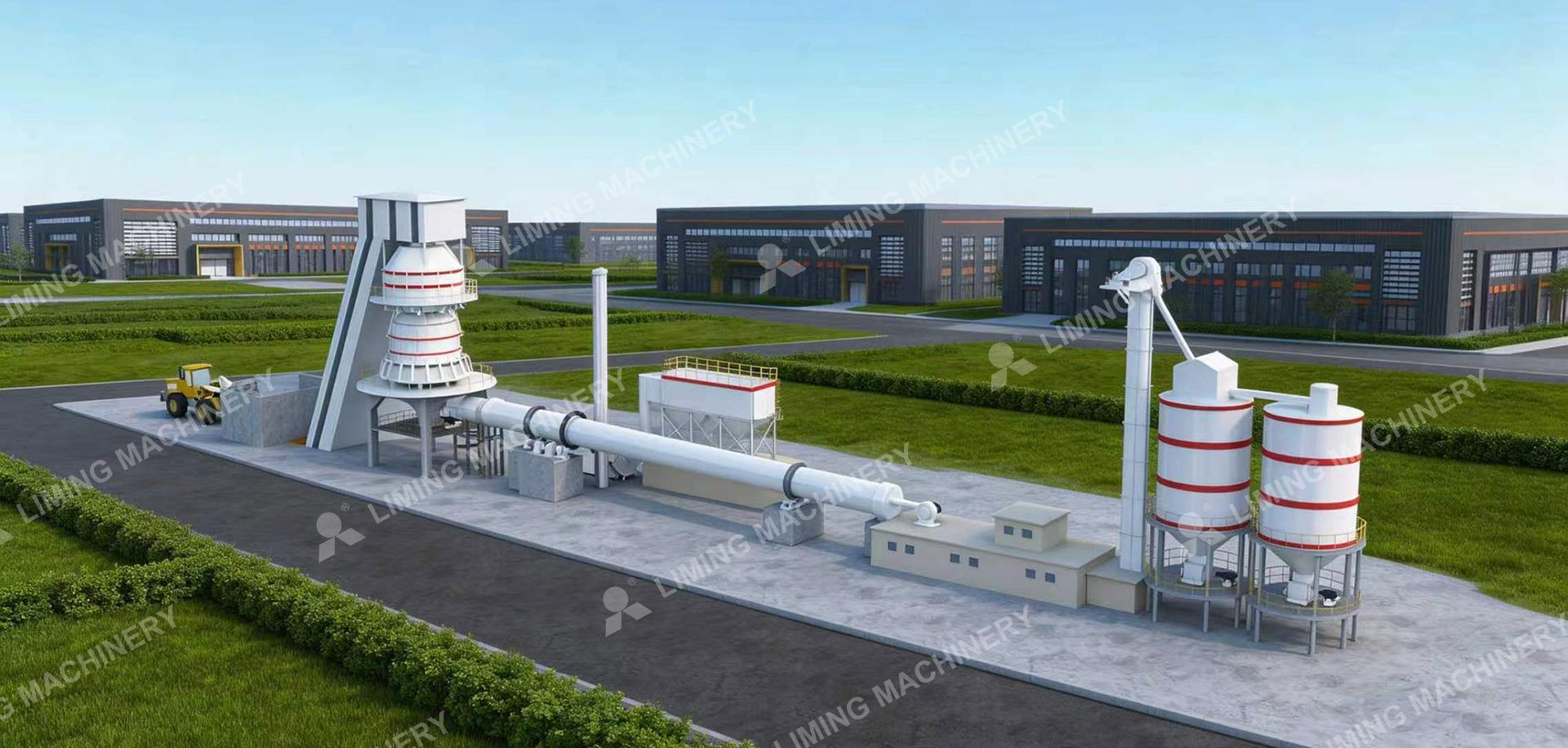Illustrative lime kiln plant configuration for quicklime production
