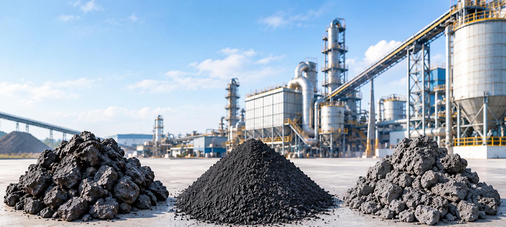 Petroleum coke materials for different processing routes